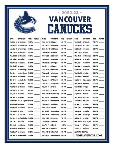 vancouver canucks 2022-23 schedule